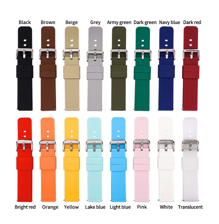 JUELONG Cheap Price Soft Silicone Quick Release Watch Straps Replacement Silky Rubber Watch Bands 16mm 18mm 20mm 22mm 24mm