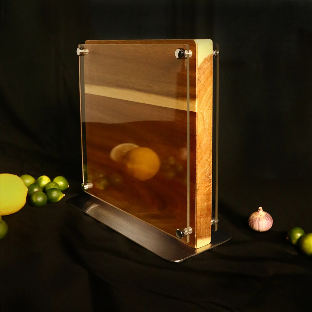 Acrylic protector with Aciacia Magnetic Knife Holder both sides Block