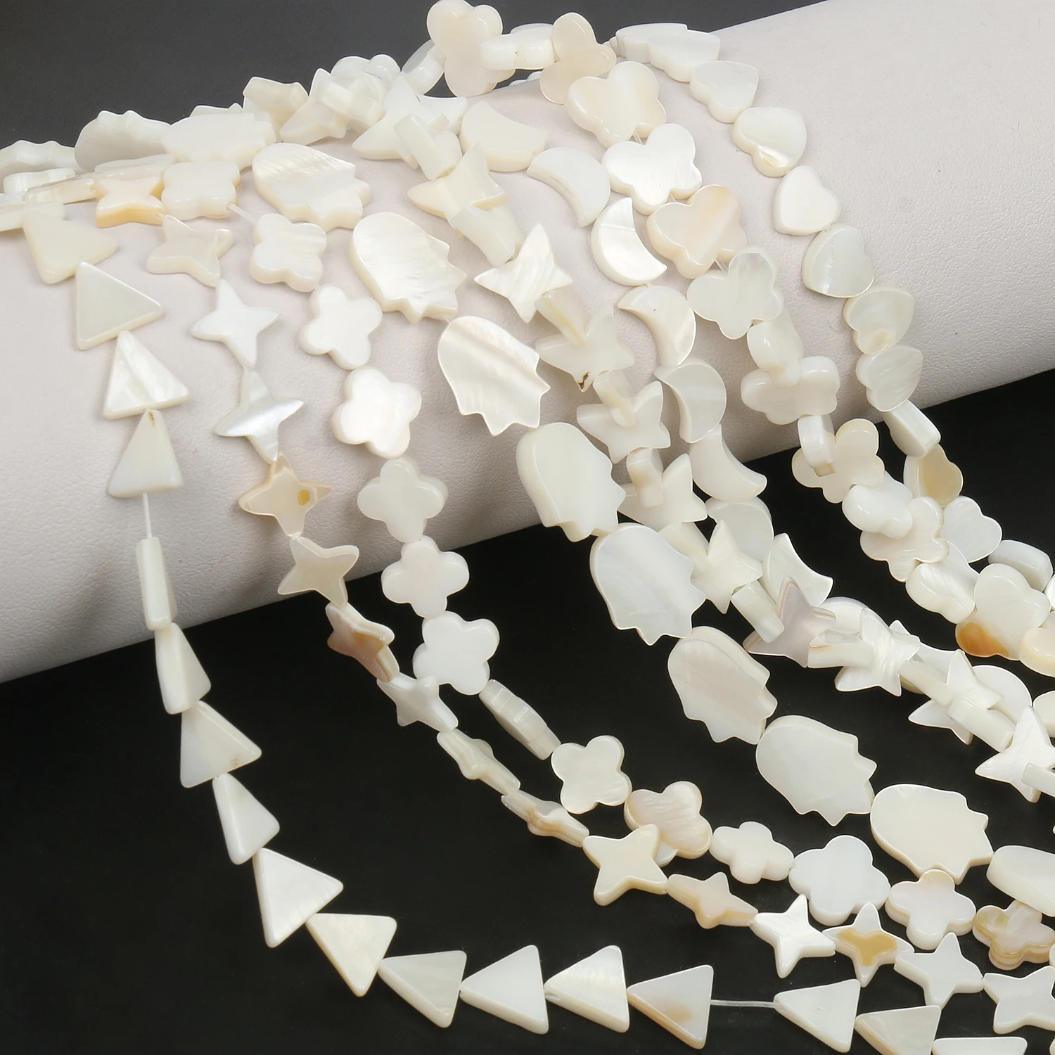 Natural White Heart Star Freshwater Shell Beads Mother Of Pearl Loose Spacer Beads For Jewelry Making DIY Bracelet