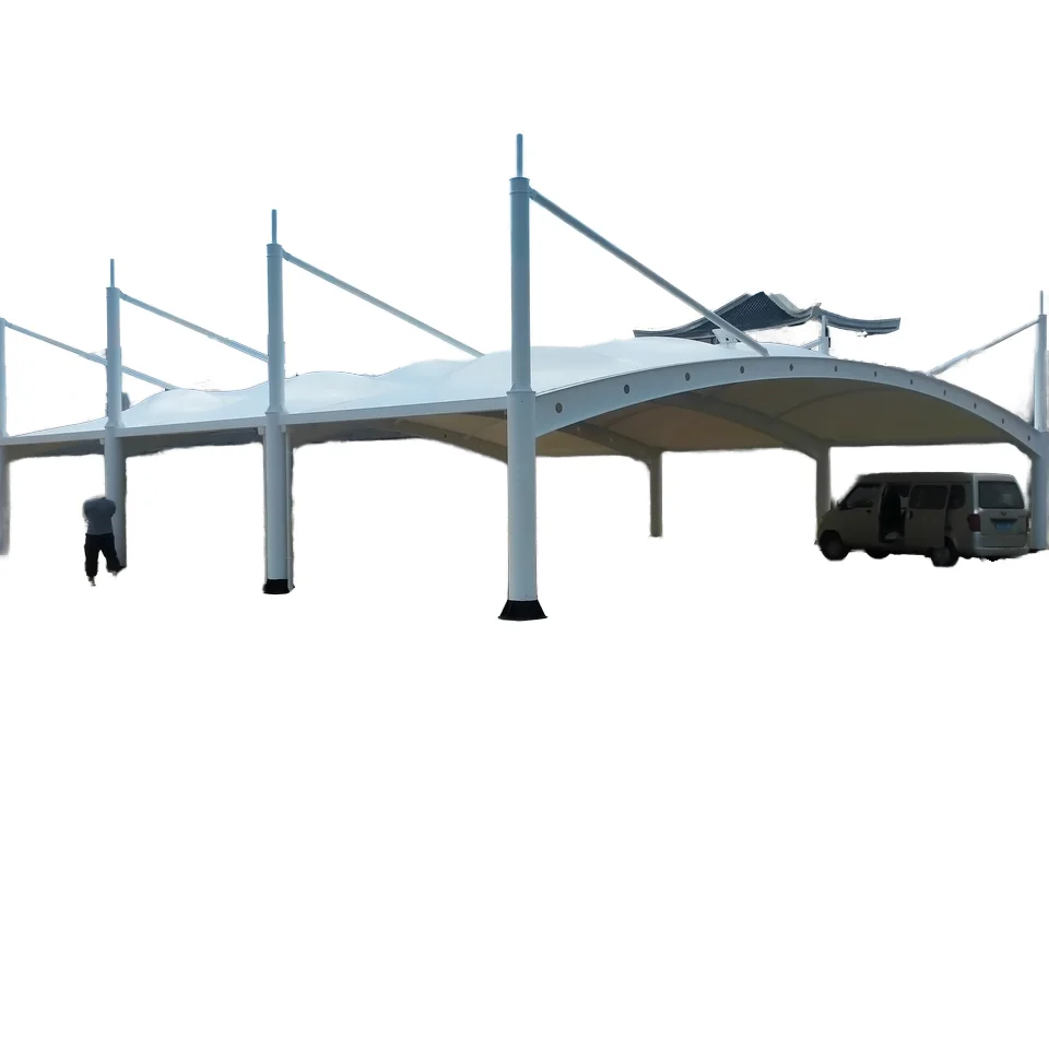 Стильные современные уличные гаражные палатки для парковки PTFE & PVDF архитектурные мембранные материалы гладкий дизайн