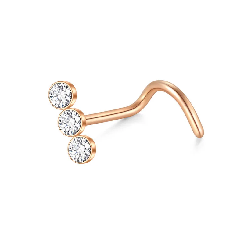 High Quality Body Piercing Geometric Fake Nose Ring Stainless Steel Creative Diamond Nose Clip Women