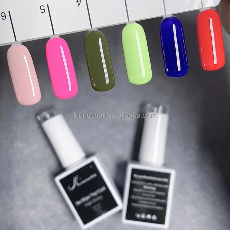 Kinnco private label OEM 30ml 50ml 60ml 100 ml 250ml Diamond high gloss shining nail gel no wipe glossy top coat