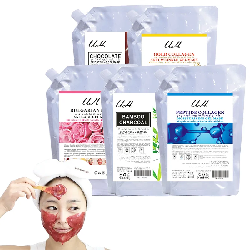 Rose Hyaluronic Acid Hydro Jelly Facial Mask Powder Collagen Vitamin C Peel off Rubber Face Mask