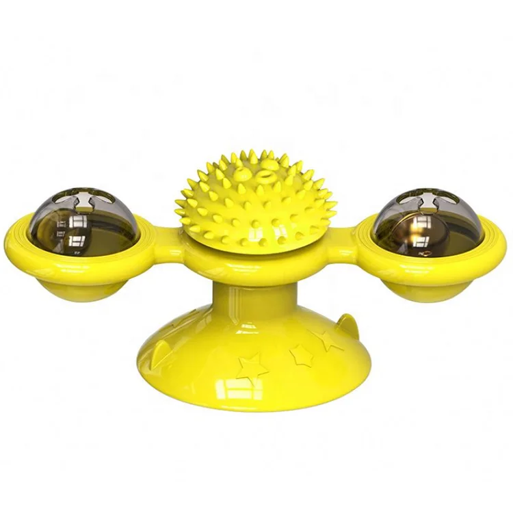 Mint Butterfly Windmills Rotating Cat Toys Teeth Grinding Wheel Kitten Turntable Toy Glow Ball