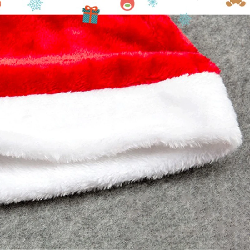 Зимние рождественские короткие плюшевые шапки Санта-Клауса с принтом на заказ
