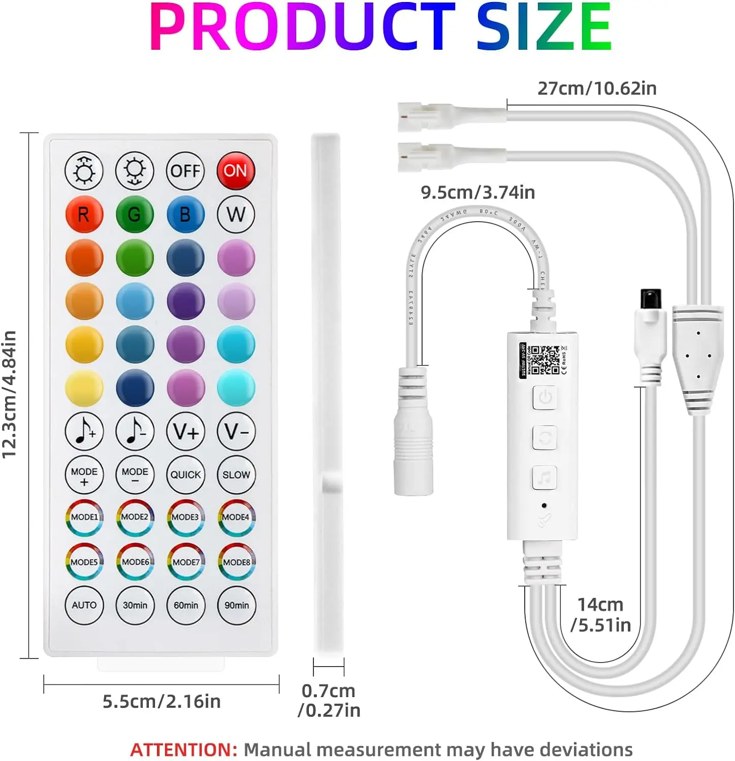 eSann 2-Ports Blue tooth IR and APP Control Dream Color LED Controller for 5V/12V/24V WS2812B WS2811 WS2812 LED Light Strips