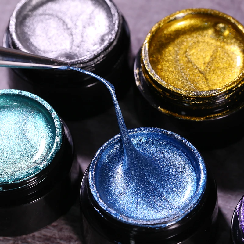 
Прямая продажа с завода, светоотражающий легкий Гель-лак для красоты ногтей с металлическим пауком 