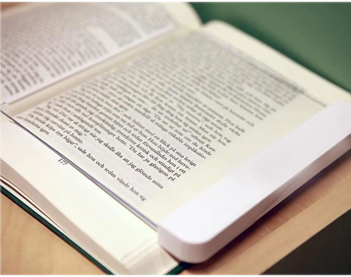 Kids Book Light Battery Powered Flat Plate led Book lamp for Reading in Bed at Night Clip tools  on Book Lovers Gifts