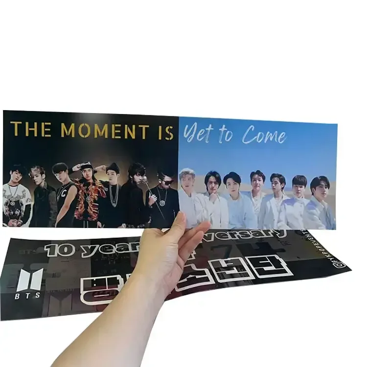 Custom CMYK Printing Kpop Hand Banner Concert Slogan Towel Kpop Fabric Vinyl Banner Double Sided Printed Kpop Banners