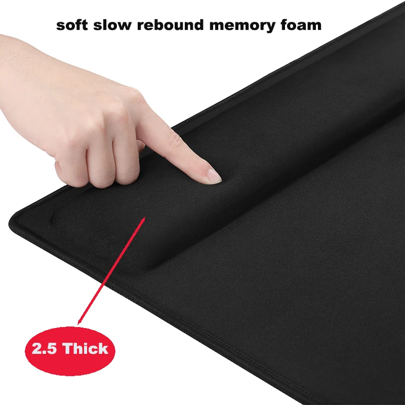Large Slow Rebound Memory Foam Keyboard Mouse Wrist Rest Keyboard Pad, Ergonomic gaming desk mat with wrist support mouse pads