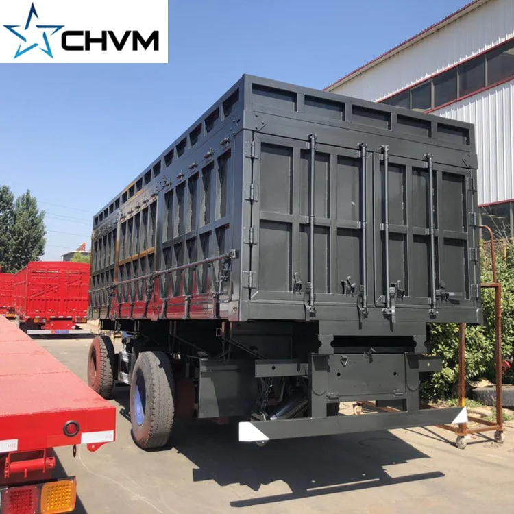 Китай прицеп 2 оси Тяговый буксировочный Долли грузовой полный Traile rFence прицеп насыпной грузовой Трактор Гидравлический самосвал для продажи