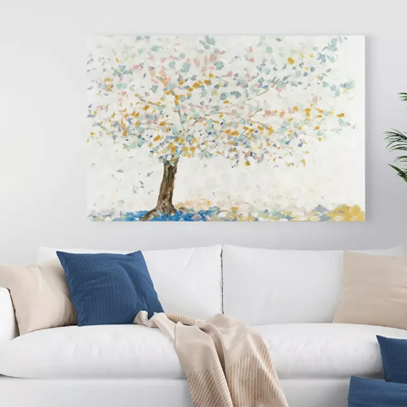 Acrylic art palm stencil wall painting tree leaf painted by batya whisper family tree