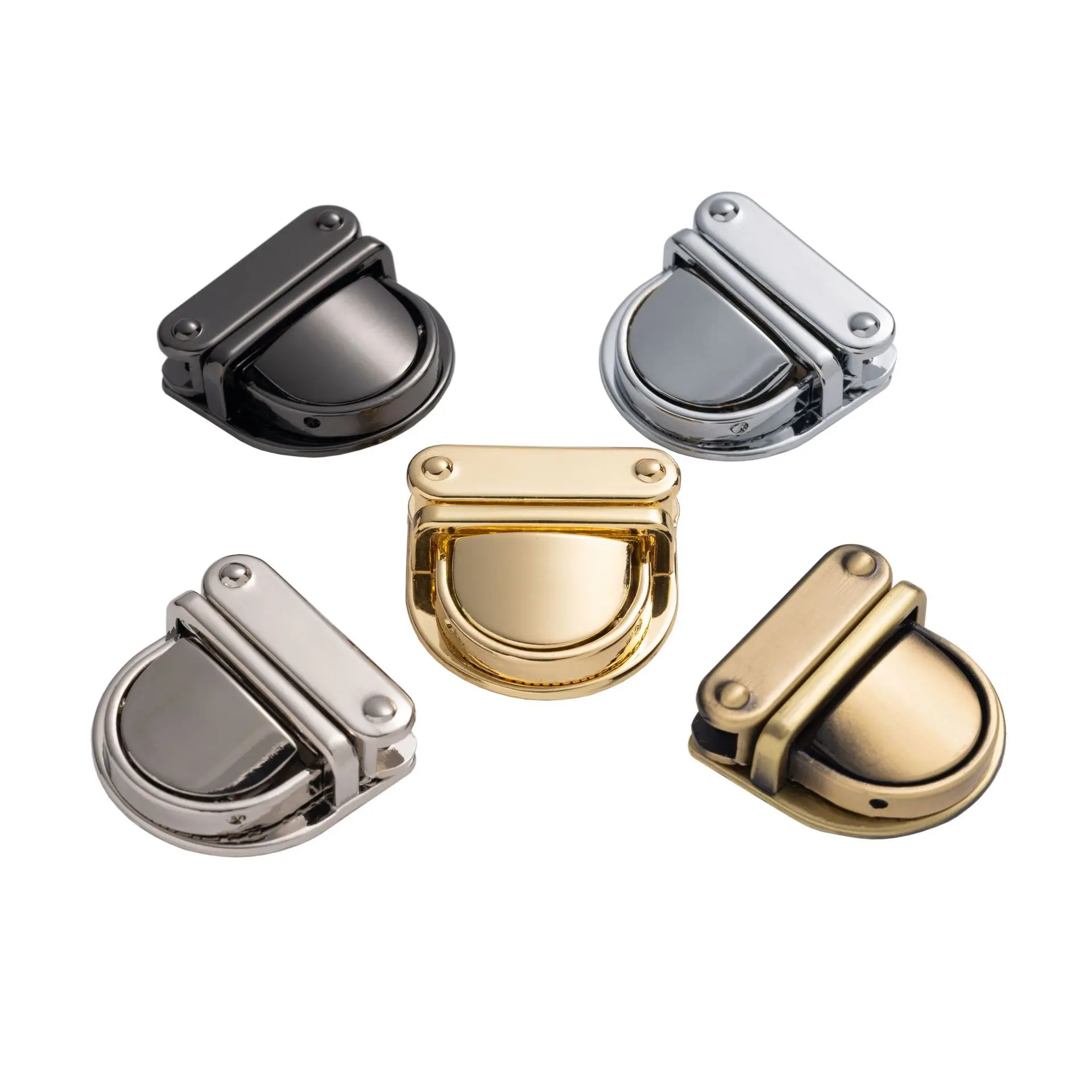 High-end Thicken Turn Twist Locks Custom Logo Plain Handbag Clasp Closure Pressed Buckle Lock Replacement Alloy Bag Lock