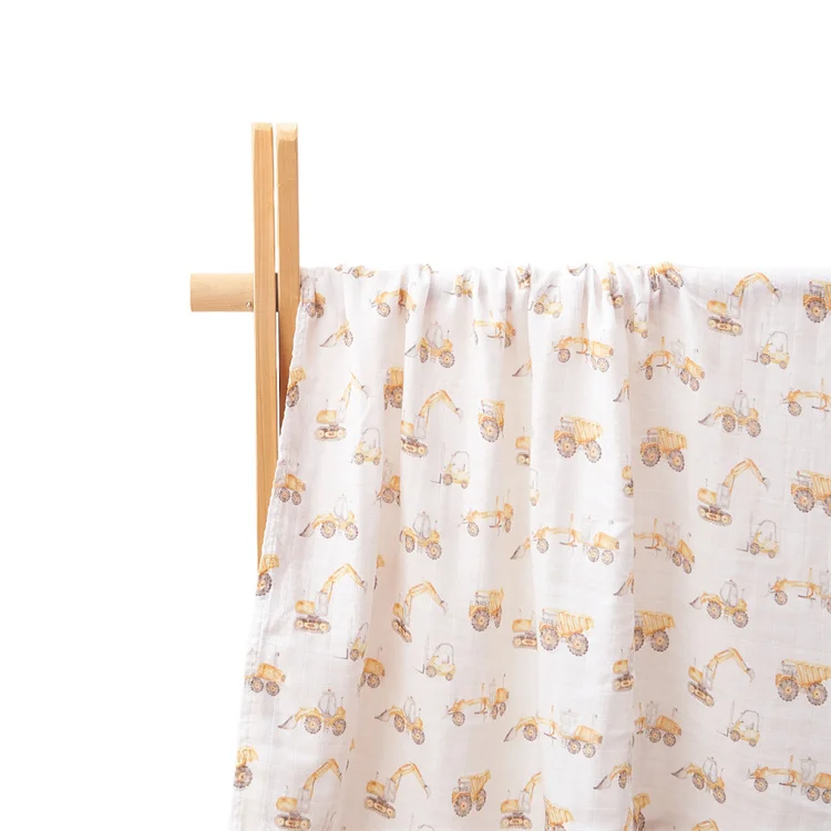 Custom Printed Bamboo Muslin Swaddle Blankets Price Low Newborn Baby Muslin Swaddle Blankets