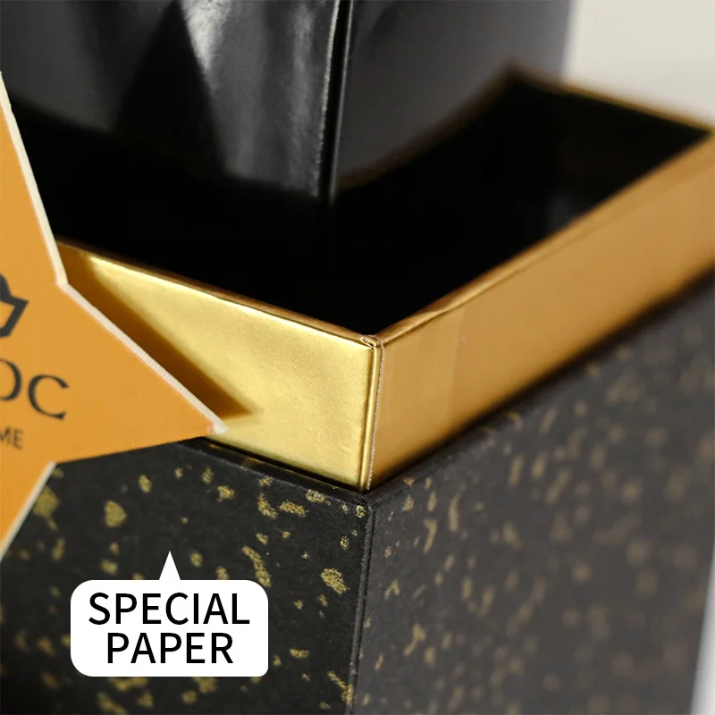 High quality custom logo printed lipstick skin care gift box Black perfume scent Essential Oil Premium packaging box