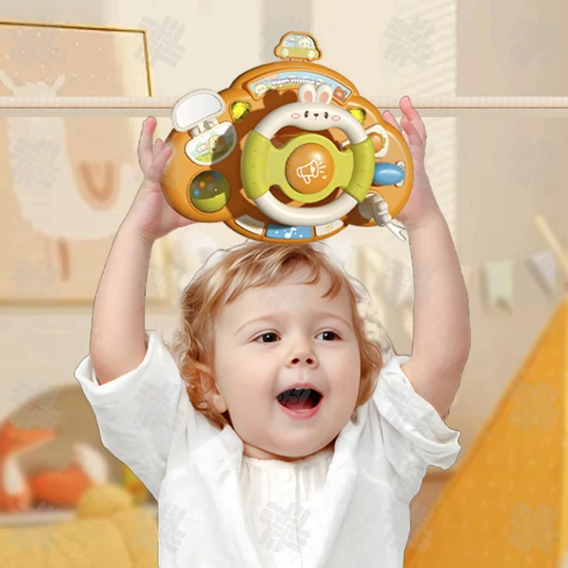 KW Montessori Toy Steering Wheel Baby Toy Early Educational Simulated Driving Musical Steering Wheel Toys for Babies