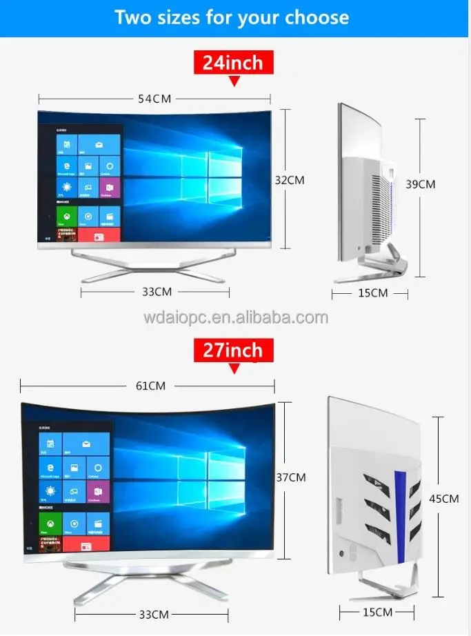 for business or home use 23.8 inch all in one pc core i3 i5 i7 monoblock pc