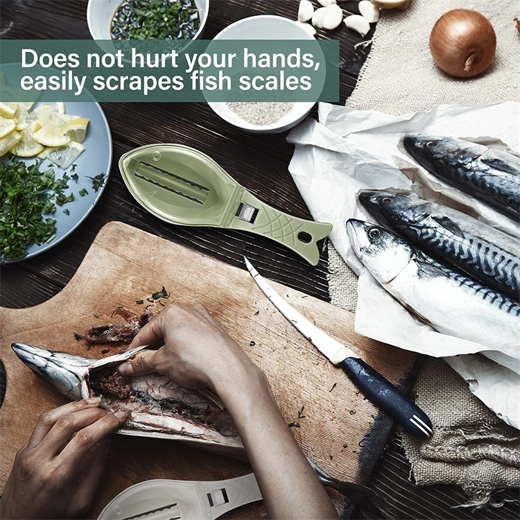 Fast Fish Scale Remover No Mess Fish Descaler Tool Skin Brush Scraping Cleaning Peeler Scraper