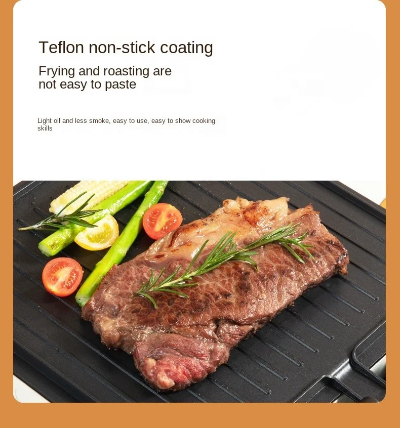 Multi functional smokeless baking tray barbecue hot pot multifunctional portable baking tray household double-sided baking tray