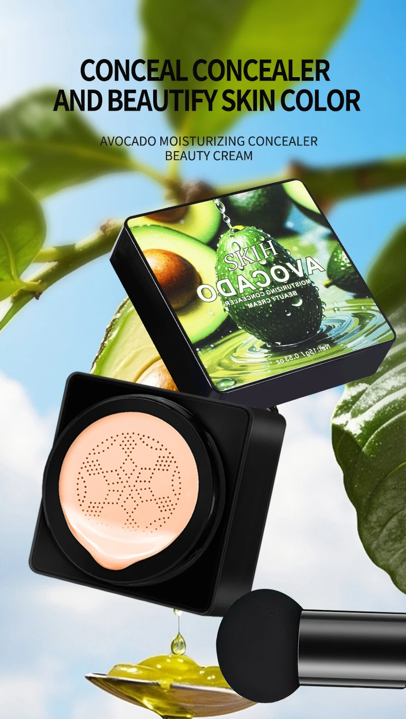 SKIH Waterproof Brightening Air Cushion Bb Cream Ivory Natural Color Avocado Beauty Cream Mushroom Head Air Cushion Cream