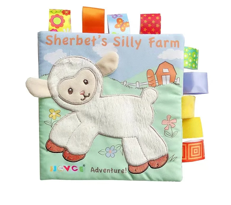 Baby Cloth Book Preschool Education Three Dimensional Embroidery Soft Chewable Durable Classic Color Cloth Book