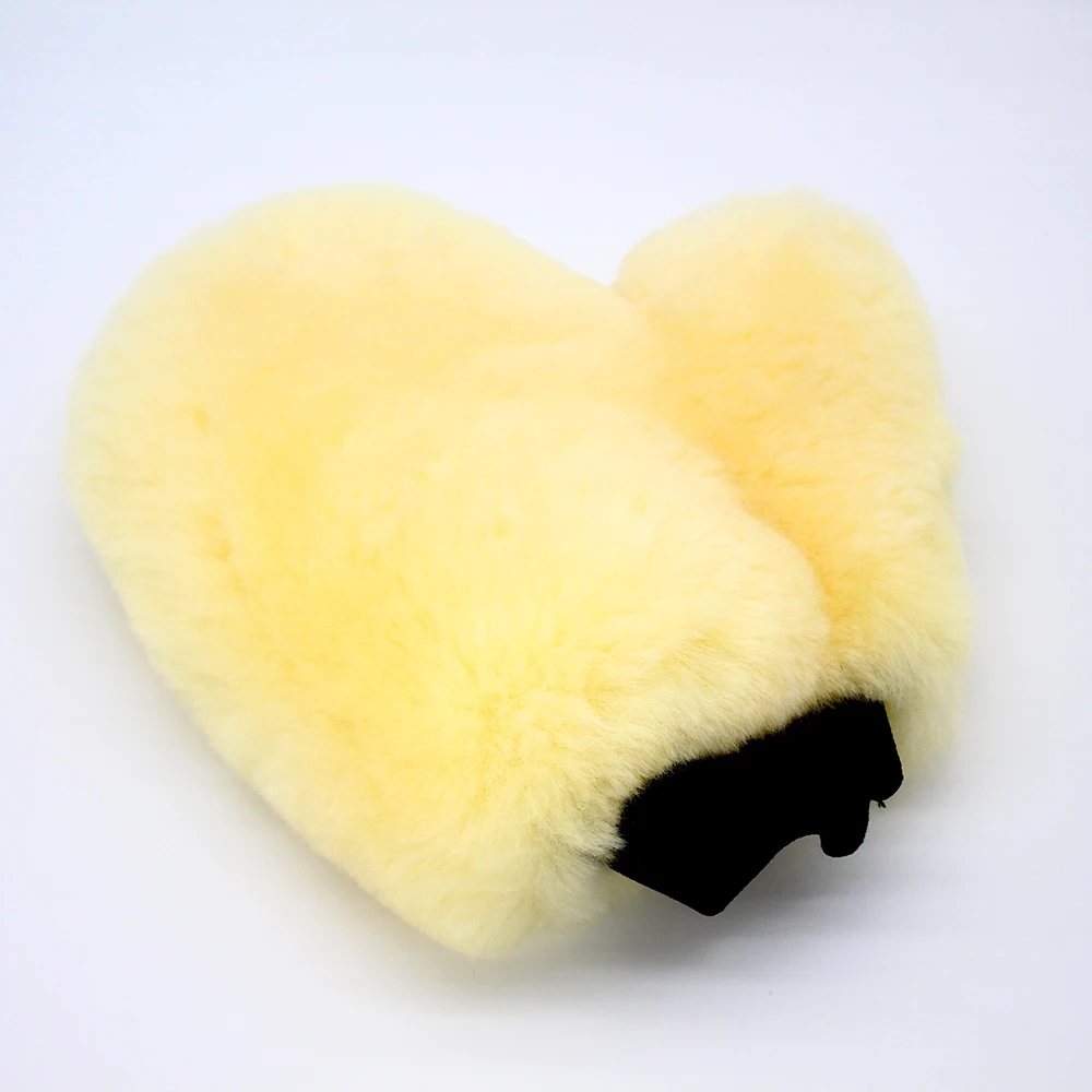 Master M71202B Scratch Free Lams Wool Detailing Car Wash Mitt With Thumb 100% Sheepskin For Car Washing