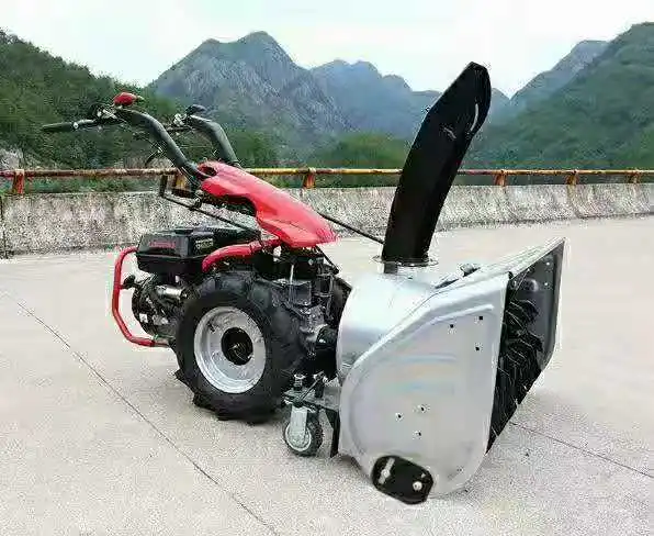 hand push diesel snow broom sweeper with Variety of snow removal accessories