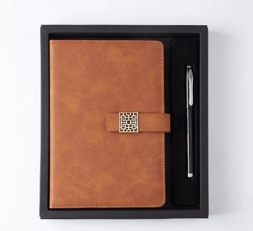 Wholesale Custom A5 Hardcover Notebook Set with 100 Inner Thermal Bound Pages Thickened Gift Box for Office Features Custom Logo