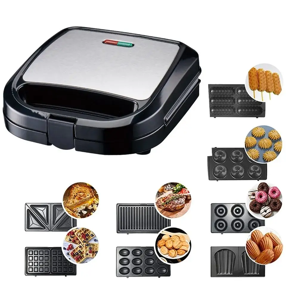 Electric Waffle Maker 1200W Square Waffle Iron 4 Slice Stainless Steel Body Belgian Waffle Maker