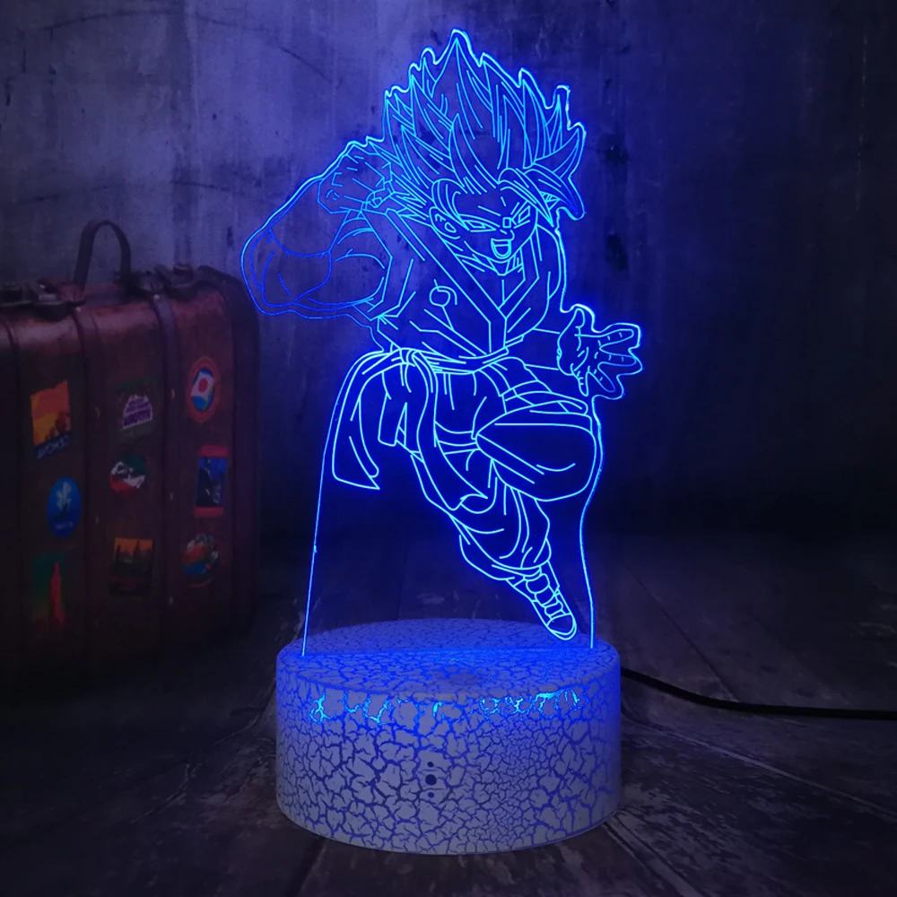 Gift Toy Japanese Anime Dragon Ball Z Son Goku Kakarotto Attack Crack base Touch 3D LED Kids Night Light Moon Lamp Home Decor