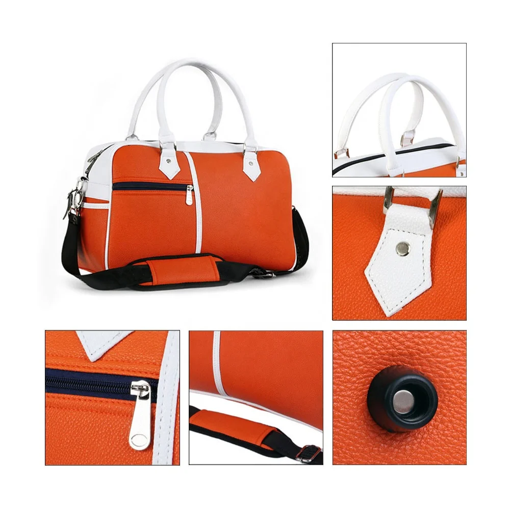PU leather golf carry bags custom logo bag golf duffel boston bag