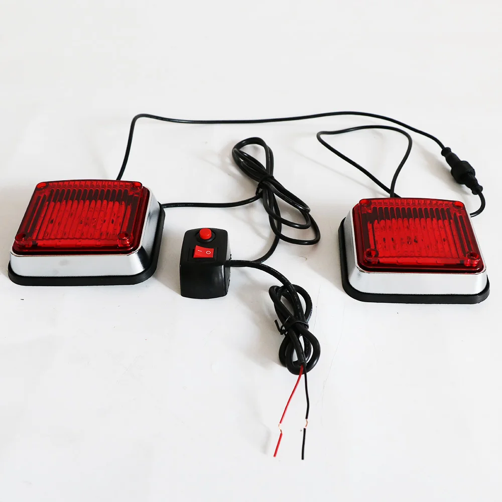 High Brightness Square Warning Flashing Lights For Car Truck Surface Mounted Strobe Side   Marker Amber LED Ambulance light Red