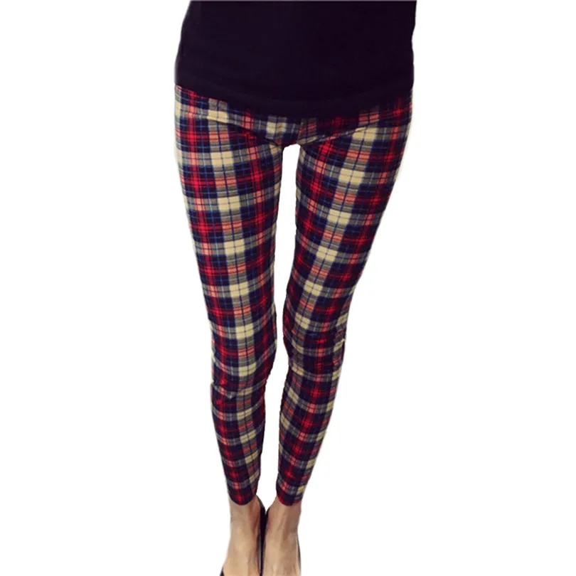 Print Flower Leggings Plus Size Guitar Plaid Thin Nine Pants Fashion Women Clothing Aptitud Trousers