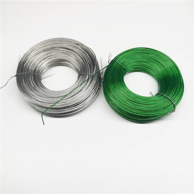 0.6 1mm diameter green black red color  plastic coated stainless wires roll for meters