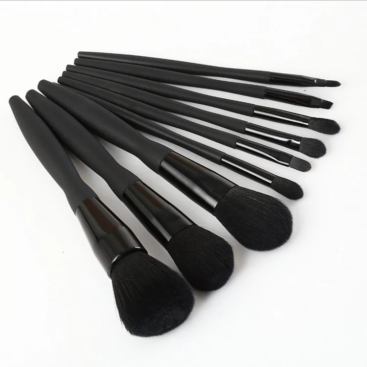 9 pcs black makeup brush manufacturers wholesale makeup brush sets makeup brush set custom vegan soft fiber hair