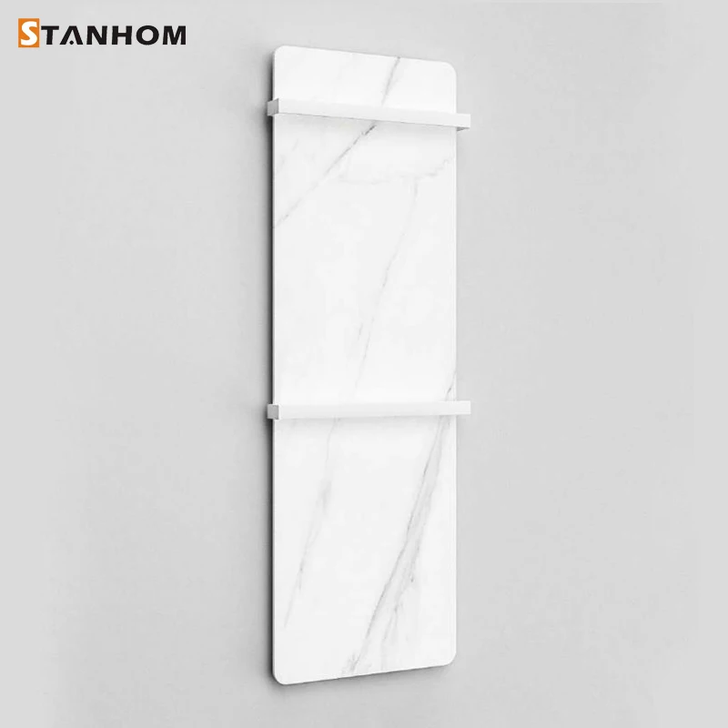 STANHOM Wall White Bathroom Electric Heated Radiator Towel Drying Racks