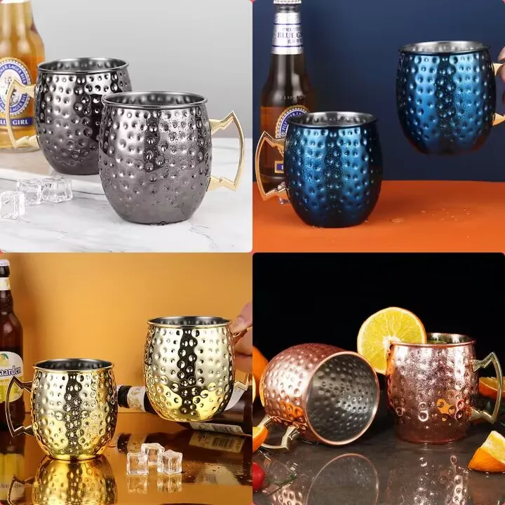 Wholesale Price Moscow Mule Copper Mug Sublimation Copper Plated Stainless Steel Mug Engraved Beer Drinking Mug