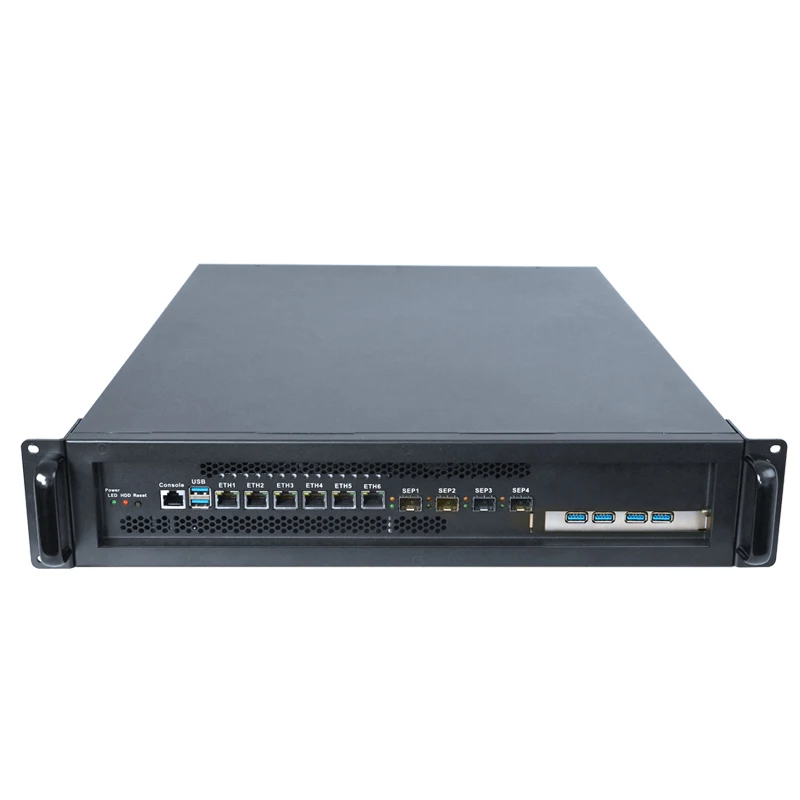 Zunsia 6LAN 4*SFP 10G Firewall Mini PC Industrial 2U Server Chassis Support 12th LGA1700 13th i3 i5 i7 i9 Pentium Celeron CPU
