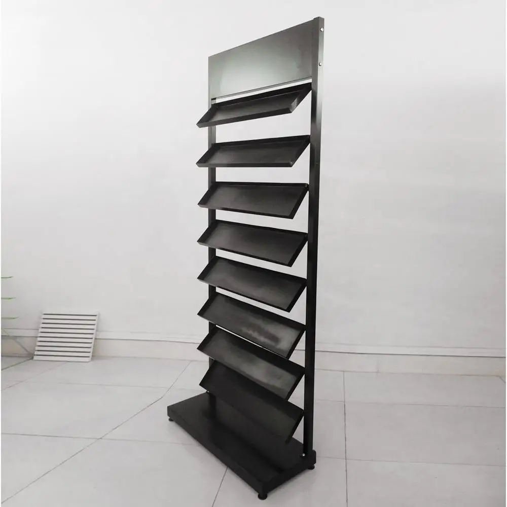 Heavy Duty 8-Tiers Metal Floor Storage Rack Ceramic Tile Display Stand for Showroom