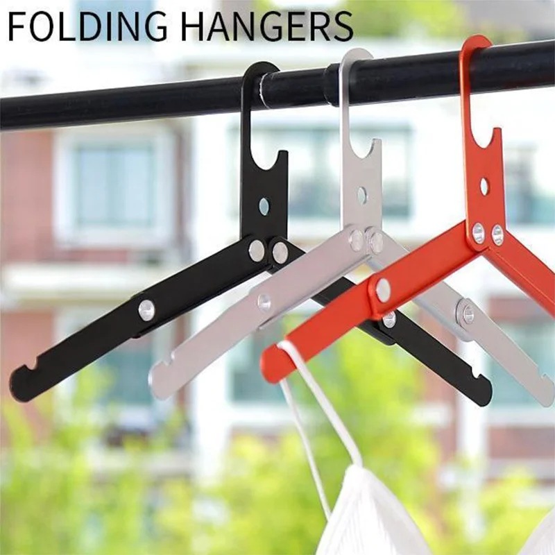 Portable Folding Reusable Clothing Coat Hanger Folding Clothes Hanger Travel Clothes Drying Rack Foldable Garment Hanger