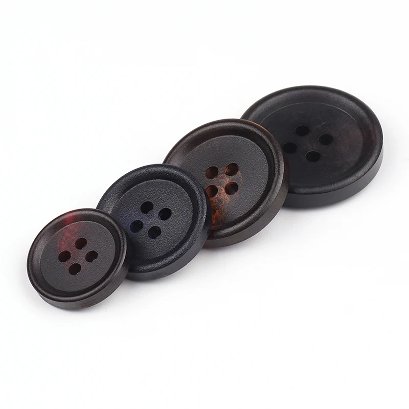 Mailida sewing eco-friendly 4-holes horn pattern resin windbreaker coating button