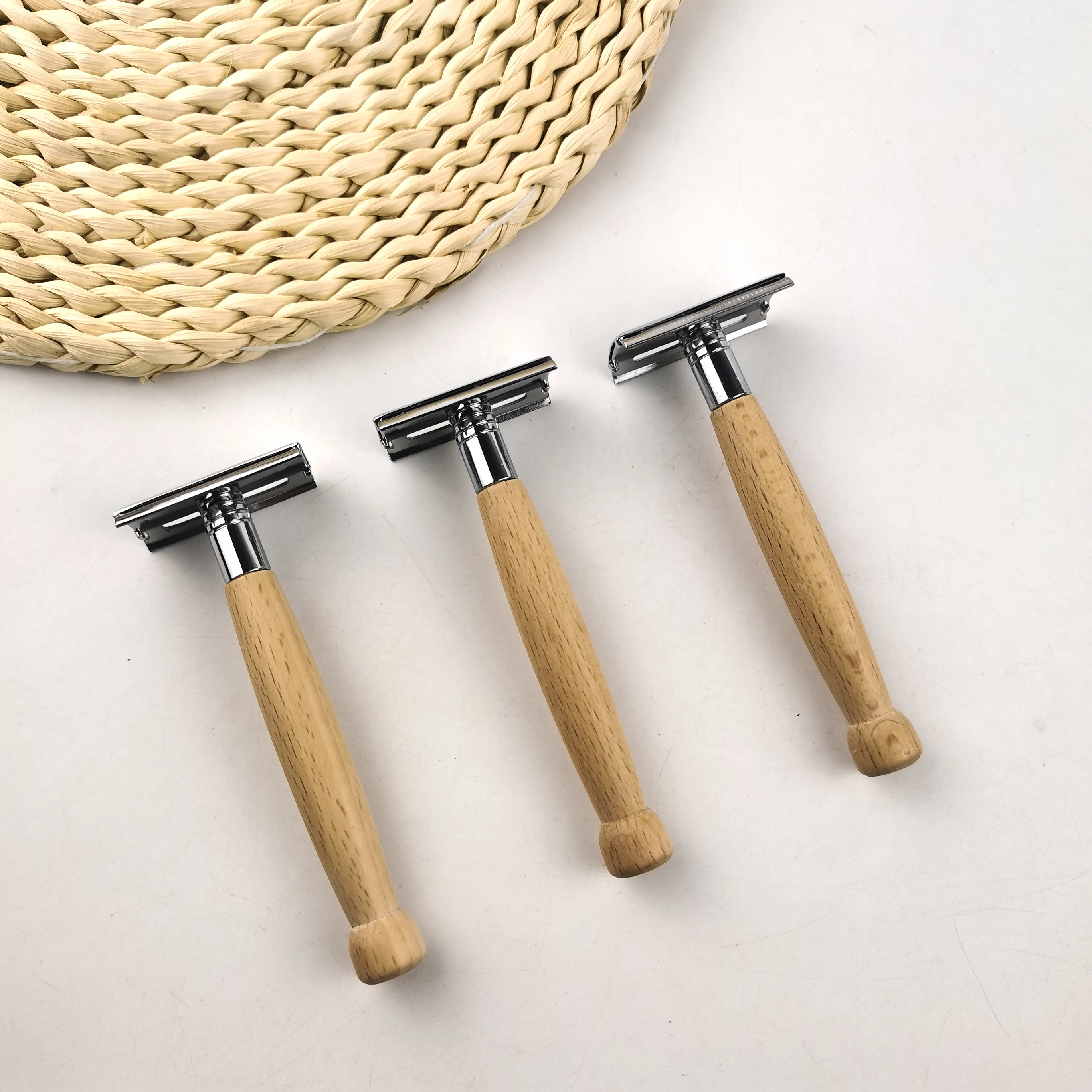 mens shaving metal razor double edge razor bamboo handle shaving safety razor