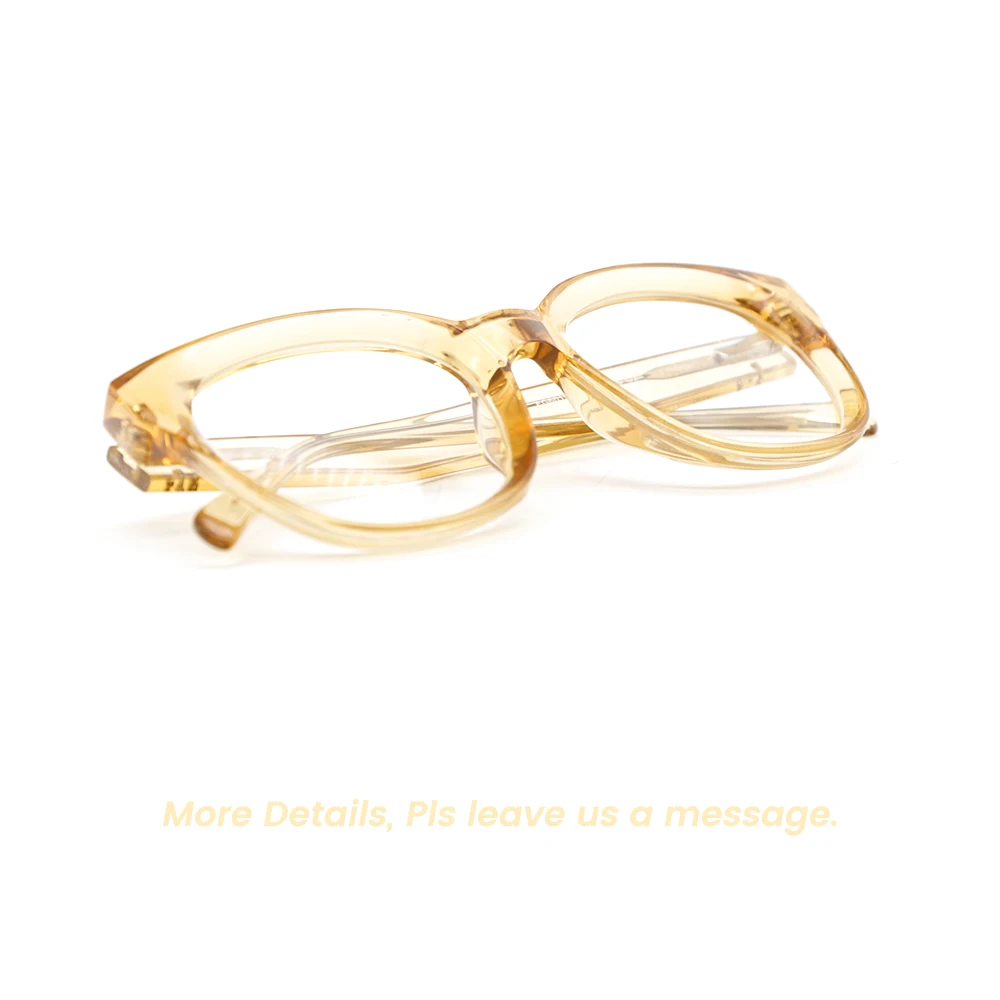 Модные прозрачные желтые ацетатные оптические очки с пружинным шарниром