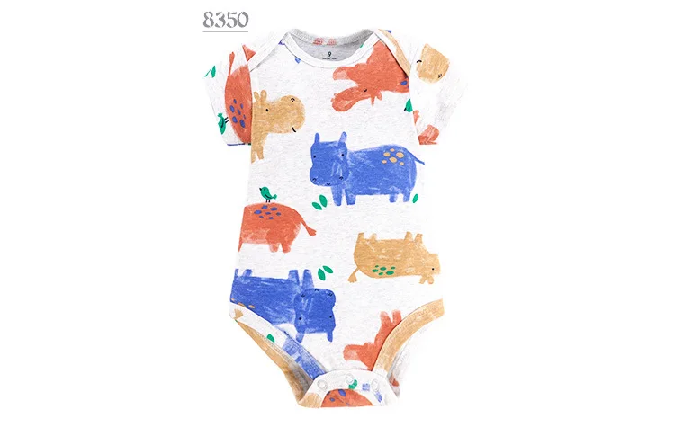 0-24 Months Pureborn Baby Boys Girls Short Sleeve Romper Baby Unisex Cotton Rompers