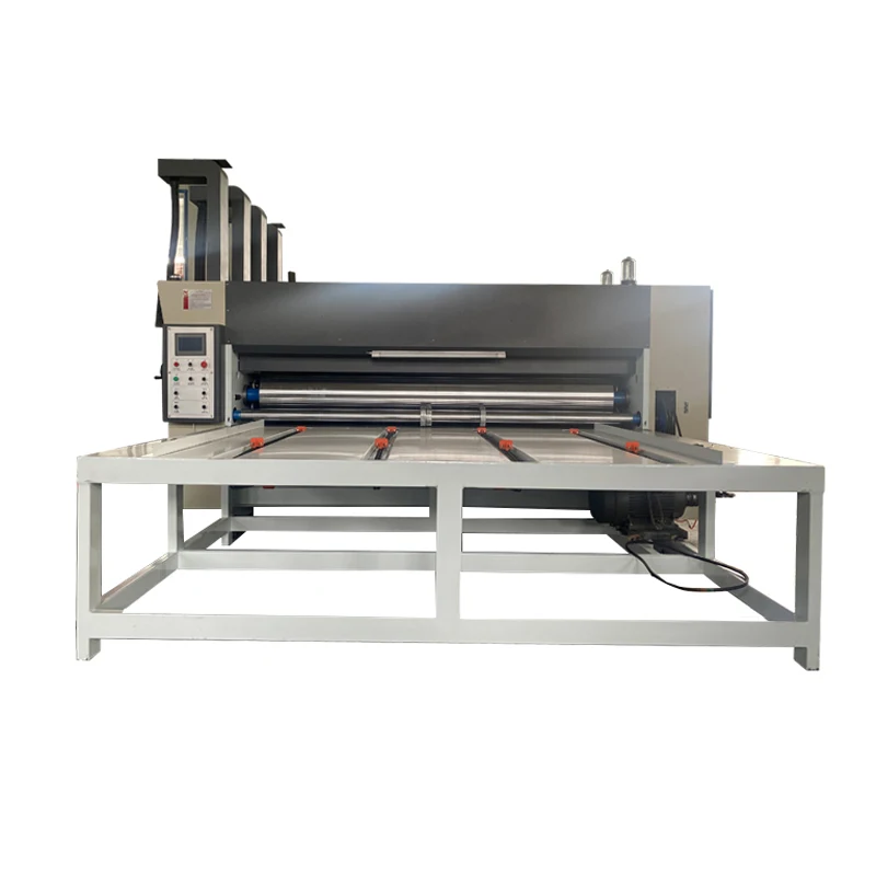 Carton Pizza Box Semi-auto 3 Colors Flexo Ink Printing Slotting Die Cutting Machine For Sale