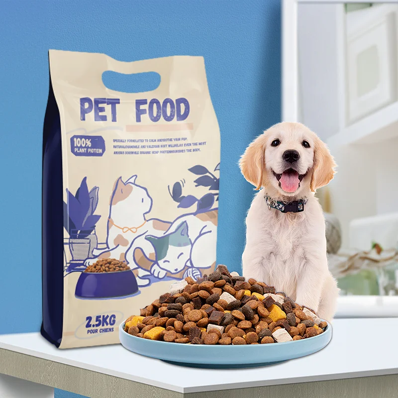 Customized Printed Side Gusset Pet Food Zipper Bag Flat Bottom Gusset Stand Up Pouch with window