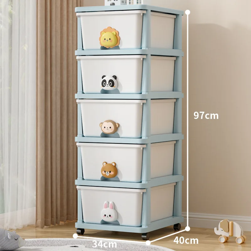 5 Layer Panda Children Storage Drawers Monkey Rabbit Wardrobe Cabinet Organizer Bedroom Cartoon Storage Drawers For Kids Girls