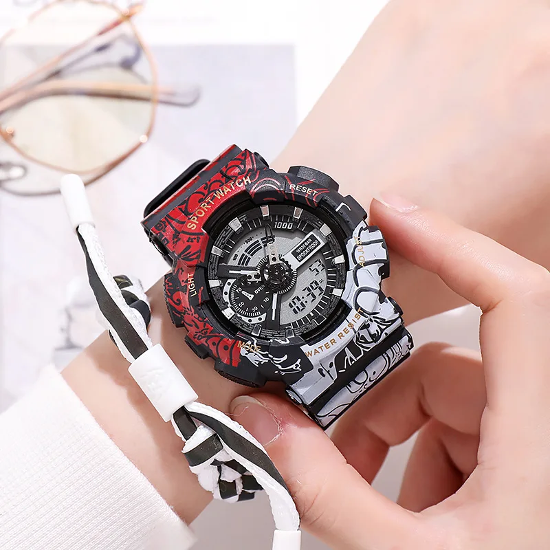 Wholesale 3atm Digital Montre Femme Reloj Digital Barato Watch for men Glass Plastic Unisex Rubber Round digital watches