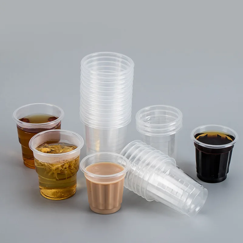 Custom Printing Clear Plastic PP PET Cups with Lidsmilk Tea Plastic Cup Juice Coffee Milk Tea Cold Drink Take Away Cup