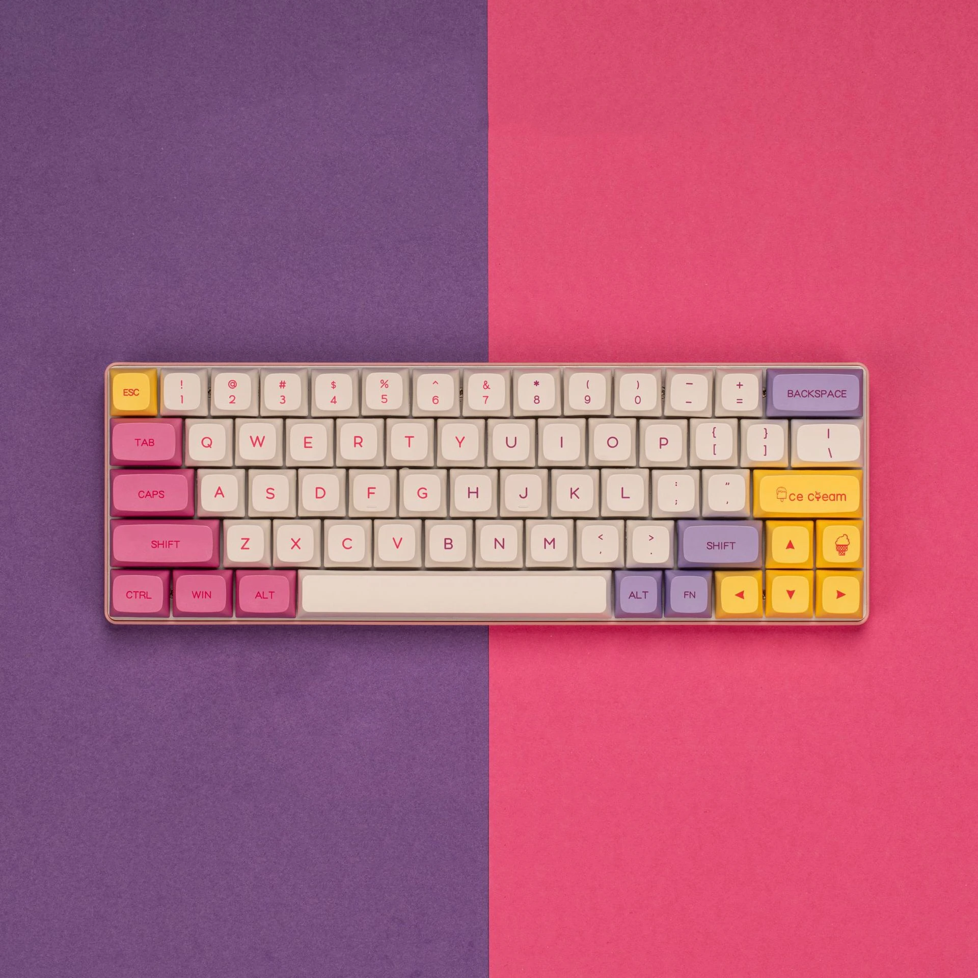 HZGAMER XDA Profile PBT Keycaps Dye Sublimation Keycap, 136Keys Ice Cream Keycaps